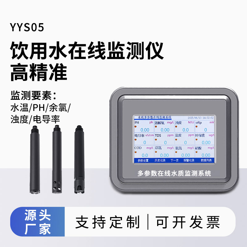 飲用水水質(zhì)監(jiān)測參數(shù)(水溫、ph、余氯、濁度、電導(dǎo)率)